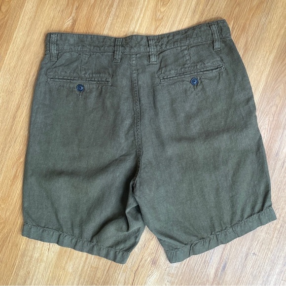 John Varvatos Men's Johnny Flat Front Shorts Olive Green Size 30 - Picture 6 of 9